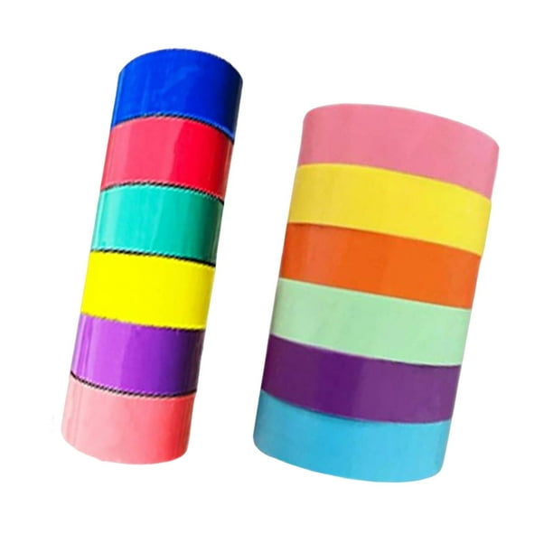12 piezas de cintas adhesivas de colores , cinta adhesiva de colores de  bricolaje, colores mezclados, transparentes para jugar, suministros , 4,8  cm y 2,4 cm 48 cm cm Macarena Cintas de bolas adhesivas