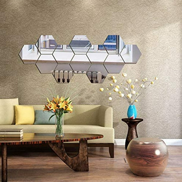 16 Uds espejos autoadhesivos azulejos espejo pegatinas de pared para  decoración del hogar Ndcxsfigh Nuevos Originales