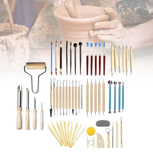 Evwoge Juego de herramientas de arcilla de cerámica, kit de herramientas de  cerámica de cera de arcilla para tallado de cera, herramientas de modelado