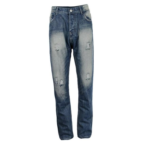 Jeans de desgastados sueltos de longitud rasgados de corte para hombres de moda M Sunnimix Pantalones vaqueros | Bodega Aurrera en línea