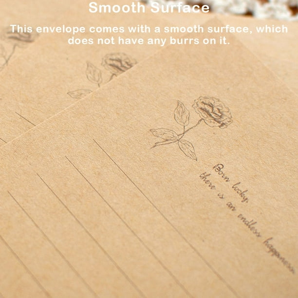 sweethay Sobres Kraft de 12 piezas, papel de carta de superficie lisa, sobres  hechos a mano, accesorios de estampado, sello adhesivo, suministro  cartulina tipo 10