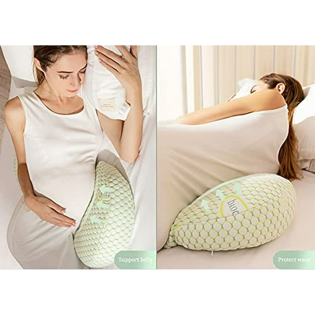 Momcozy Almohadas de embarazo para dormir de lado, almohada corporal de  maternidad en forma de J para embarazo, almohada de embarazo suave con  funda