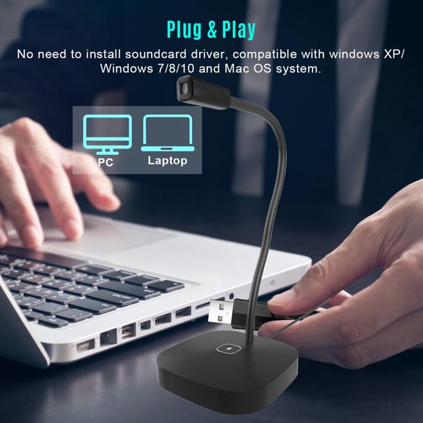 Micrófono para PC o laptop, con cuello flexible Steren