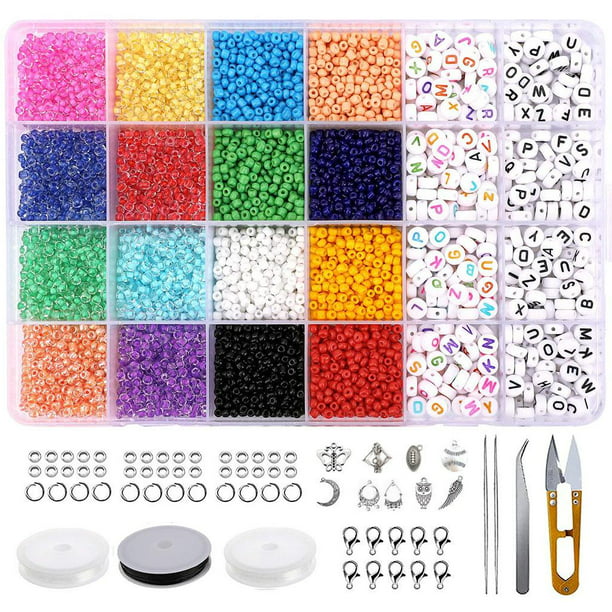 7226pcs 3 mm Perlas de semillas de para joyas de suministros Juego de perlas pequeñas Pulseras Co cuentas de pulsera | Walmart