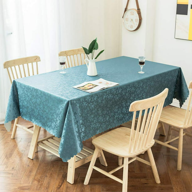 Mantel impermeable para mesa de comedor, mantel rectangular de 52.0 x 71.7  in, color gris