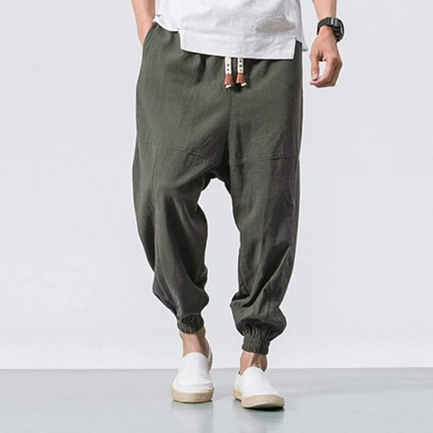  Pantalones casuales de color liso para hombre