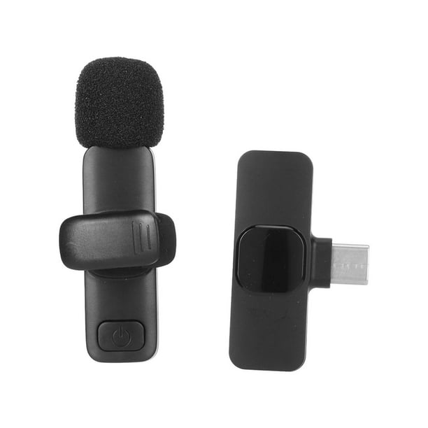Micrófono Lavalier inalámbrico para puerto tipo C, mini micrófono de solapa  Plug and Play con sincronización automática y reducción de ruido para