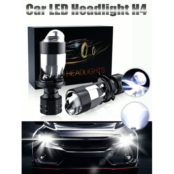 2pcs white car led headlight dual lens focusing high power laser fisheye motorcycle modified lamp h4 auto spotlights hb2 9003