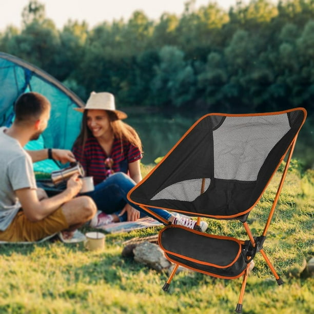 Silla plegable ligera para acampar, silla para exteriores, asiento de pesca  de alta carga, portátil Cola Asiento plegable al aire libre