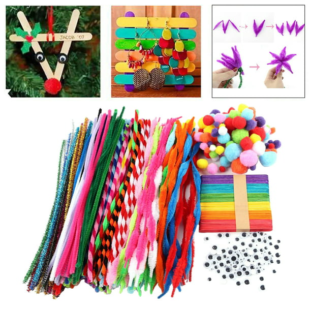 TAVADA Kit Manualidades Niños, 3000+PCS - Creativo Material DIY Arts Crafts  - Juegos con Pompoms, Palos y Papel de Colores : : Bricolaje y  herramientas