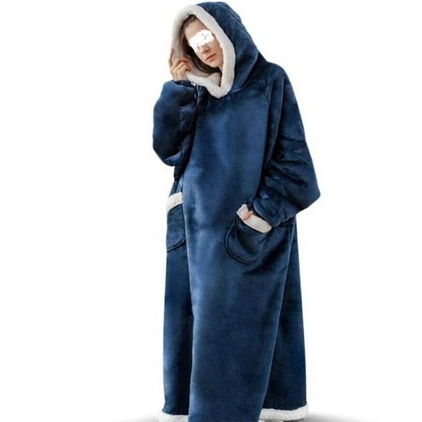 Sudadera con capucha de gran tamaño para mujer, manta de lana con