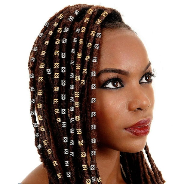 Comprar 100 piezas de cuentas de madera, anillos africanos para el cabello,  accesorios trenzados Reggae para rastas