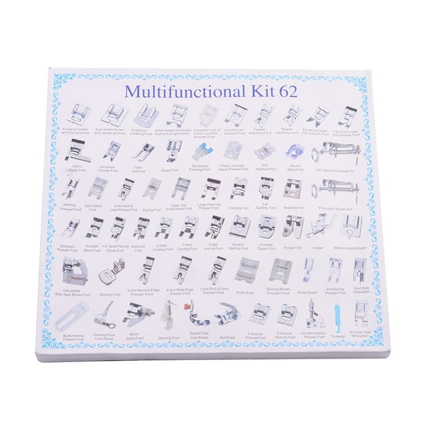 62 Pcs Kit Máquina De Coser Doméstica Prensatelas Máquinas De