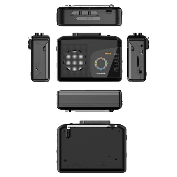 Equipo de radio ezcap234 reproductor de cinta de Cassette portátil AM FM Radio  Cassette convertidor de cinta a MP3 grabadora de sonido altavoz incorporado  con conector para auriculares ezcap Equipo de radio