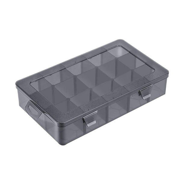 Paquete de 2 cajas organizadoras de plástico azul, contenedor de  almacenamiento con divisor ajustable, organizadores de manualidades y caja