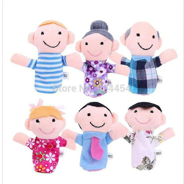 Títeres de dedo familiares, tela de felpa, marioneta de mano para niños,  juguetes, marionetas de guante LingWen 8390611412951