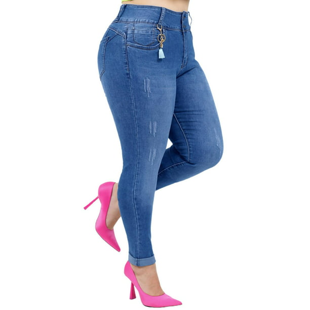 Jeans Oggi Mujer Corte Ajustado Súper Skinny Fit Azul Oscuro OGGI JEANS  Katia Rebel Graze