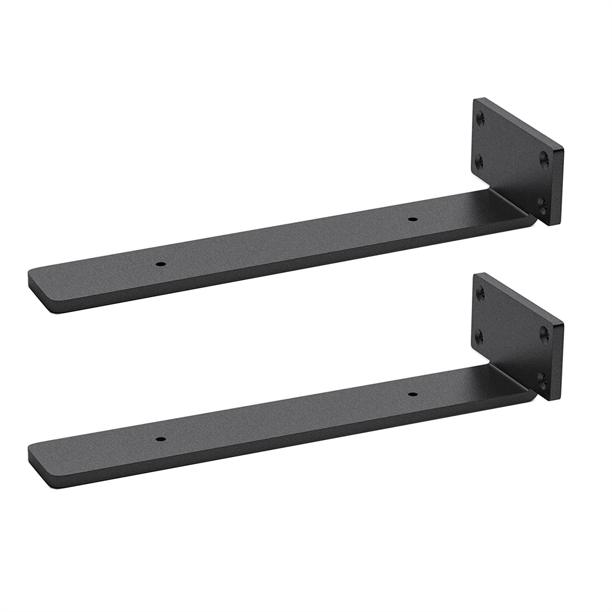 Soportes de pared de 10 pulgadas, soportes en L, 8 soportes resistentes  para estantes, soportes industriales rústicos de metal negro para estantes  de