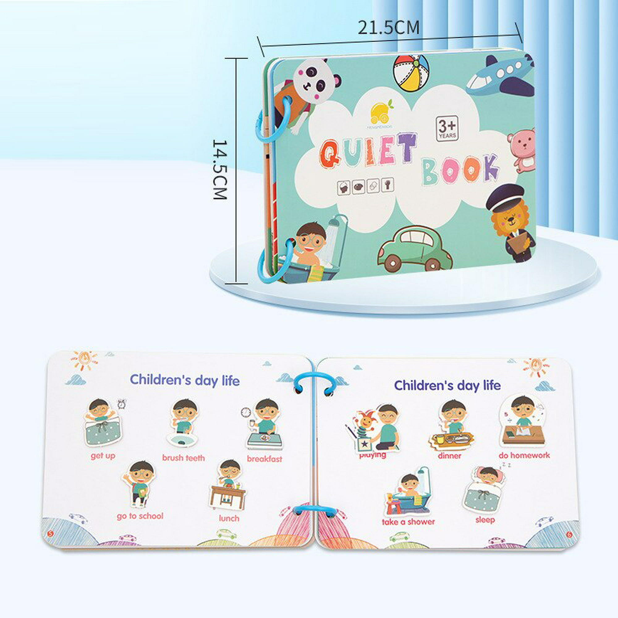  Richgv Libro silencioso para niños pequeños de 1 a 2 años, libro  interactivo ocupado Montessori, juguetes de tela suave, juguete de viaje,  10 páginas, actividades de aprendizaje preescolar para niños y