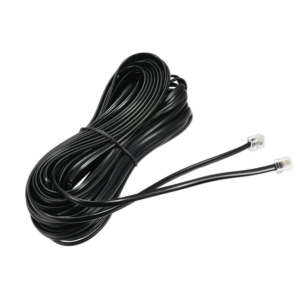 Cable de teléfono 6P4C, M-M, negro, 3.0 metros - AISENS®
