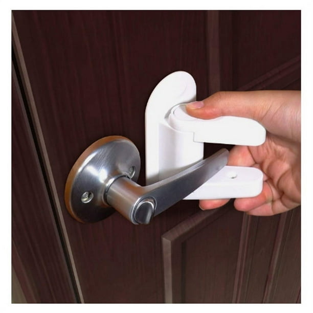El bloqueo de la palanca de la puerta (juego de 2) evita que los niños  pequeños abran las puertas. Fácil operación con una sola mano para adultos.  ABS duradero con adhesivo 3M.