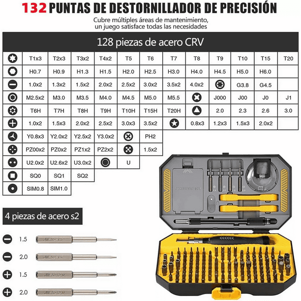 Juego Kit De Destornilladores Precisión 145 En1 Desarmadores