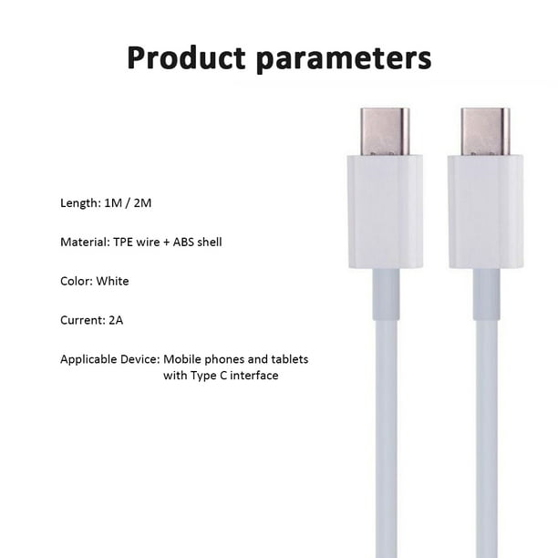 2m Cable Tipo C A Tipo C Usb Rápida Para iPhone 15 Y Samsung
