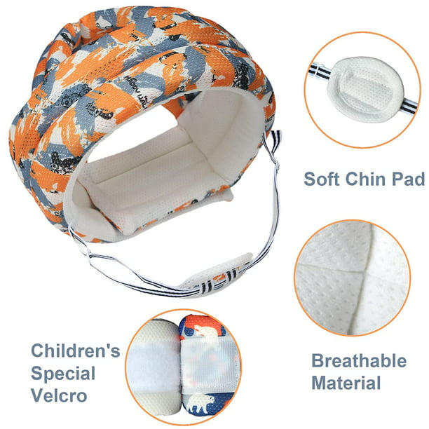 Xifamniy Casco de seguridad suave para bebé, protector de cabeza de espuma  para niños pequeños, traje de caminar de 6 a 78.7 ft (estrella gris)