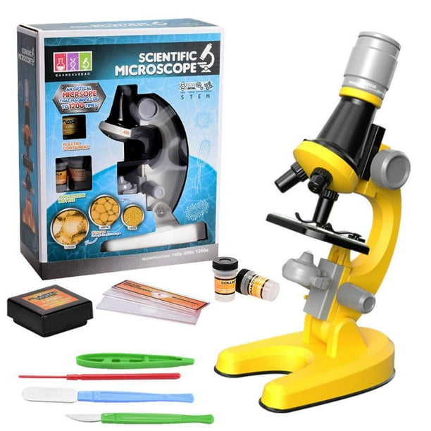 Kit de microscopio para niños 100X 400X 1200X microscopio para estudiantes  para principiantes kits de ciencia juguete educativo para niños