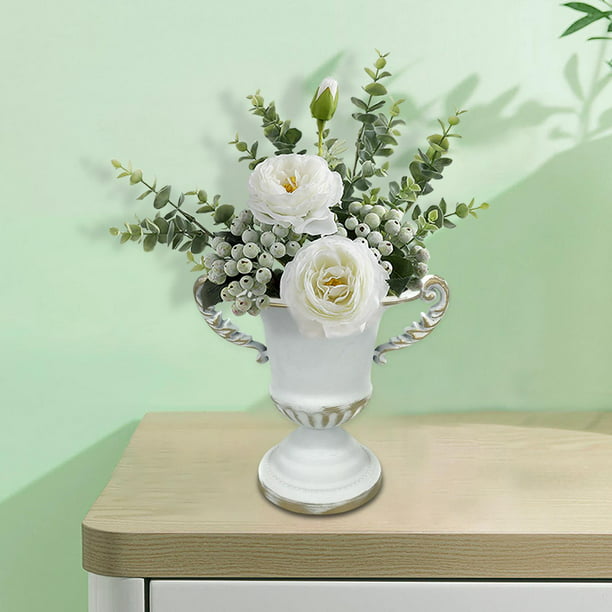 Flores artificiales en jarrón mesa de comedor arreglo floral