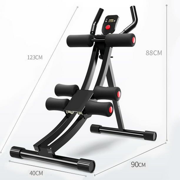 Máquina abdominal, posavasos de entrenamiento abdominal, altura ajustable,  equipo de ejercicio de cuerpo completo con monitor digital, plegable