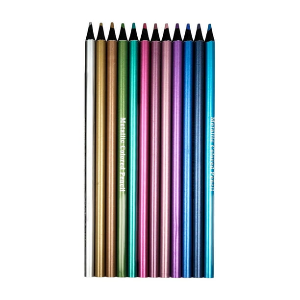 Juego de metálicos de 12 colores, libros para colorear, lápices de dibujo  de dibujo de dibujo profesional para regalo suministros Baoblaze Lápices de  colores