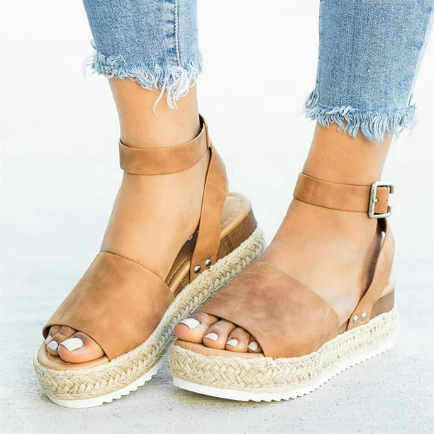 Realmente Realmente Secreto Sandalias de verano para mujer, zapatos de cuña informales con plataforma y  punta abierta, zapatos d Wmkox8yii shjk768 | Walmart en línea