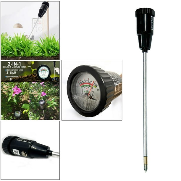 Probador de humedad de plantas, hidrómetro medidor de humedad del suelo  para jardín, granja, plantas de césped en interiores y exteriores (no  requiere batería)