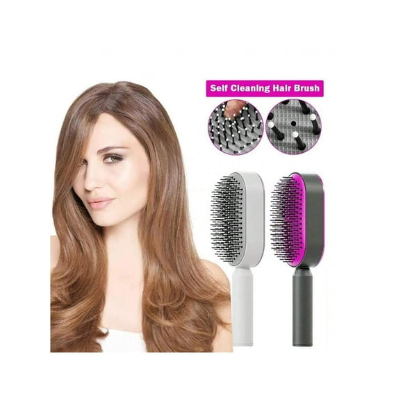 kipozi self cleaning hair brush 3d air cushion brush for detanglingeasy clean hair brush for women  menpaddle hair brush with nylon bristles for th