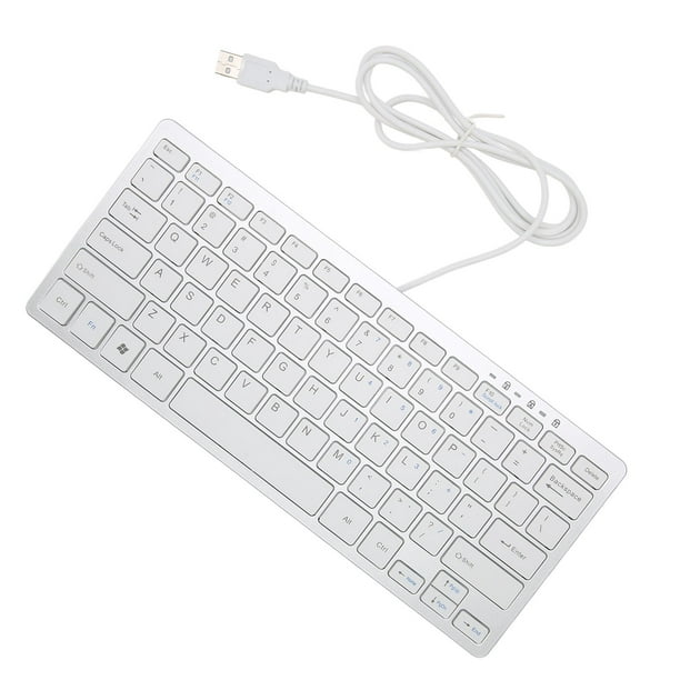 Teclado español, con cable, mini teclado español, interfaz USB para  computadora de escritorio, ultradelgado, 78 teclas, teclado con cable mini  USB