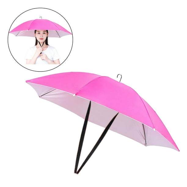  NEW-Vi Sombrero de paraguas, 25 pulgadas, manos libres, para  adultos y niños, pesca, golf, jardinería, sombrilla para exteriores  (plateado) : Ropa, Zapatos y Joyería