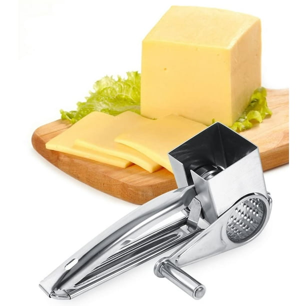  Rallador de queso giratorio de acero inoxidable manual de mano  rallador de queso triturador de mano herramienta de cocina para rallar queso  duro, nueces de chocolate y más : Hogar y