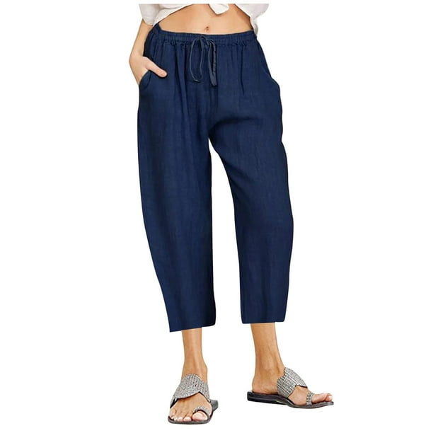 Gibobby pantalones termicos mujer Pantalones de moda para mujer con  bolsillos de cintura alta y pantalones casuales de pierna recta con botones  (Gris, L)