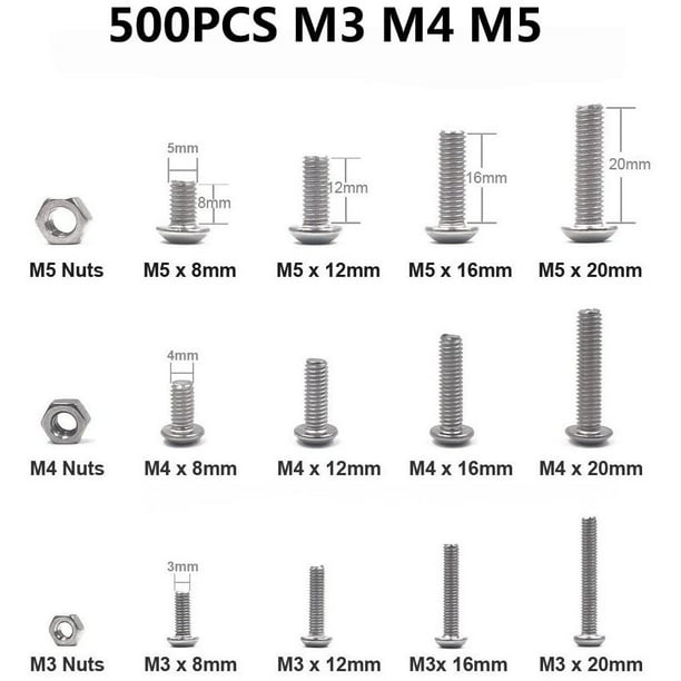 100 Tornillos M4 3mm