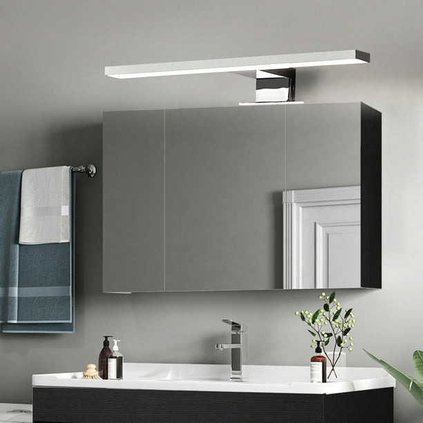 Lámpara de espejo LED para baño, moderna lámpara de espejo de baño súper  larga, luz blanca neutal, luz de pared impermeable para inodoro (color