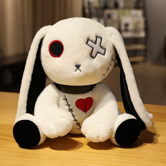 dark series plush rabbbit toy easter bunny doll stuffed gothic rock style bag halloween plush toy home halloween christmas giftsabout 25cm gao jinjia led
