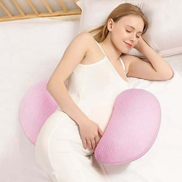 1 pieza de almohada de maternidad rosa para dormir de lado Soporte  multifuncional y cómodo para la espalda, extraíble y contraíble para las  caderas, ajuste para las piernas JM