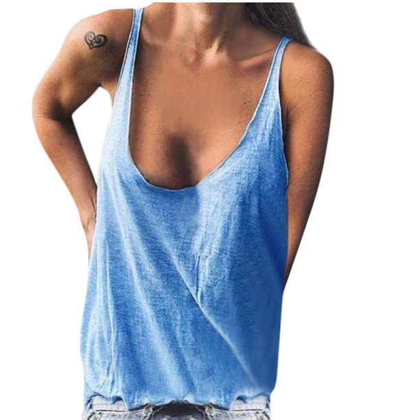 Tops para Mujer Camisa sin Manga Sexy Blusa de Chaleco com Manga