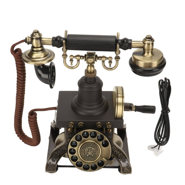 Teléfono antiguo, teléfono antiguo, teléfono con dial giratorio retro  vintage, teléfono fijo con cable, tecnología de vanguardia