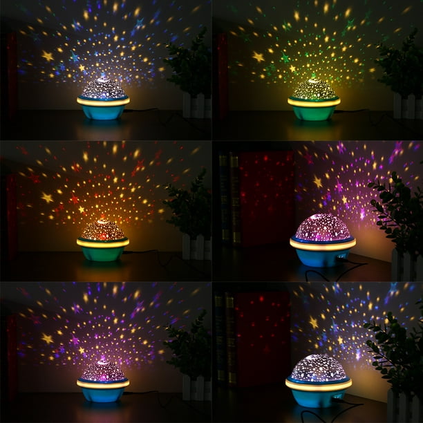 Proyector de lámpara de estrellas, lámpara de noche, decoración de  habitación USB, luces de habitación estrelladas, de Navidad para decoración  del Azul Yinane Luz de proyección