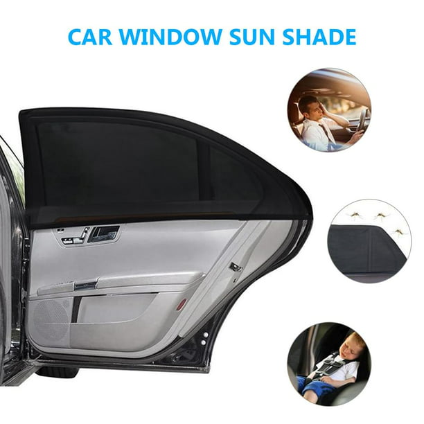  Parasol para ventana delantera de automóvil, para ventanas  laterales, malla elástica y transpirable para ventana de automóvil,  deslumbramiento, rayos UV y protección de privacidad, 2 paquetes :  Automotriz