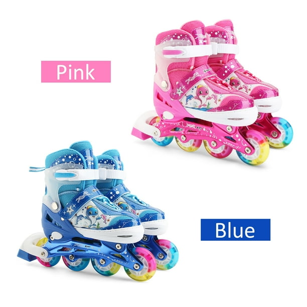  Patines en línea ajustables Patines en línea con ruedas  iluminadas para niños y niñas, cómodos patines para niños y niñas, patines  cómodos para niños principiantes, tamaño: L (EU36-EU38) 11-14 años, color