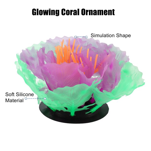 Silicona Acuario Simulación Coral, Fluorescencia Decoración, Rosa