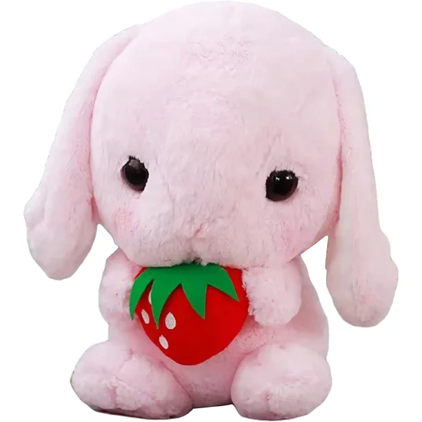  Plushland Conejo de peluche blanco de Pascua con zanahoria,  suave, encantador, realista, de orejas largas, juguete de peluche (nuevo 14  pulgadas) : Juguetes y Juegos